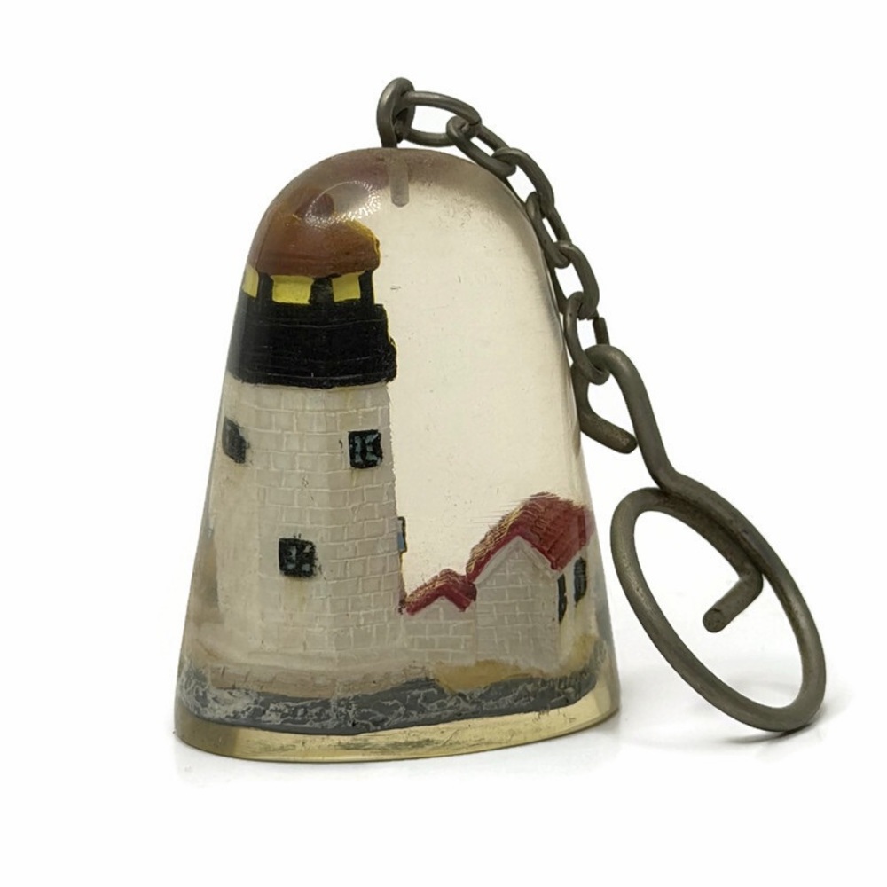 Vintage Lighthouse Keychain with Chain